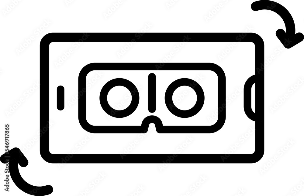 VR Application on smartphone, Linear icon. VR Application on smartphone, Linear icon.