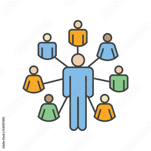 Icon Depicting Infected People Using Contact Tracing to Contain the Spread of the CoronaVirus. Contact Tracing Covid-19 concept.