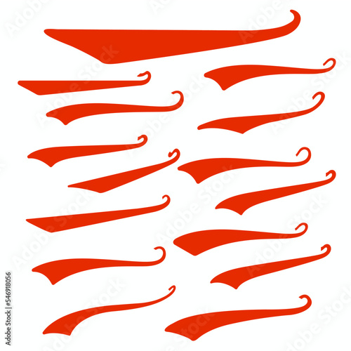 Red Swirls Swash Logo Ornament Designs