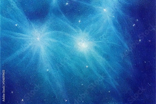 Abstract dreamy blue star filled sky background. Dreamy illustration with stars. Stars against a blue backdrop. Great as wallpaper or for use in your art projects.