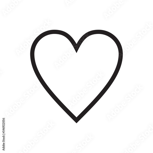 black heart outline icon vector