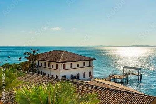 View of the historic Solar do Unhao, famous museum of modern art in Salvador city, Bahia with All Saints Bay in background