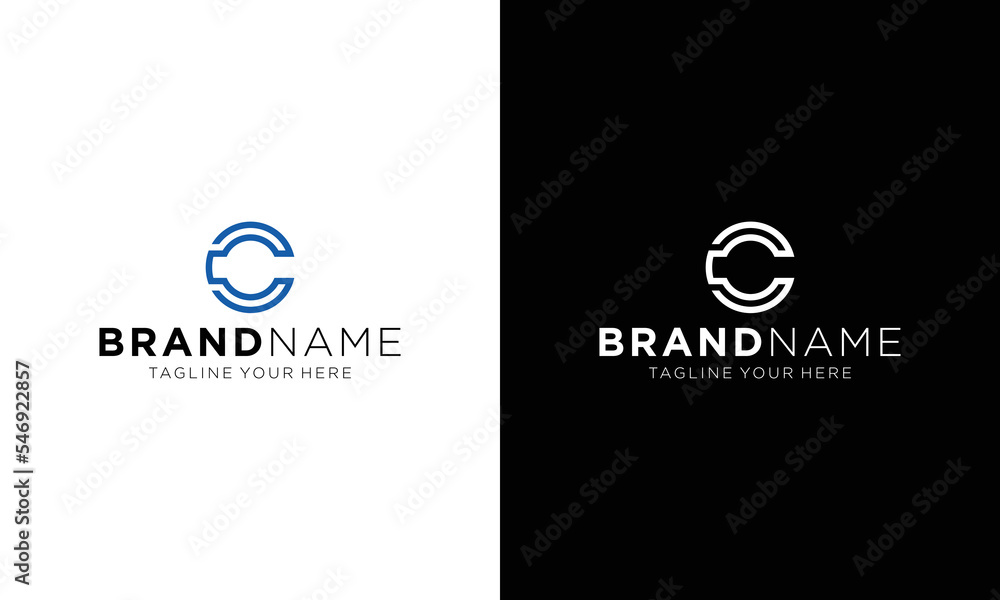 Letter C logo icon design template elements. on a black and white background. Letter C logo icon design template elements. on a black and white background.
