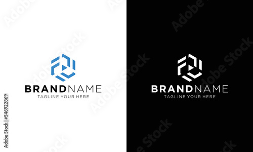 Letter FFF simple hexagon logo icon design vector on a black and white background.