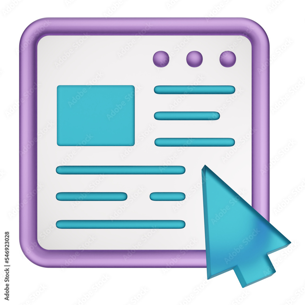 Window and cursor 3D illustration
Window and cursor 3D illustration