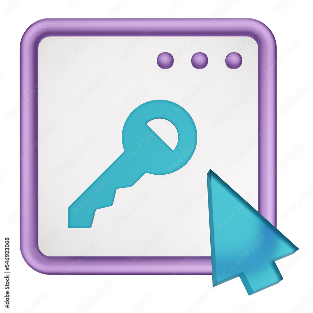 Key and cursor 3D illustration
Key and cursor 3D illustration