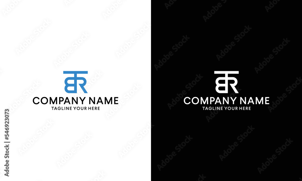 TBR letter original monogram logo design on a black and white background. TBR letter original monogram logo design on a black and white background.
