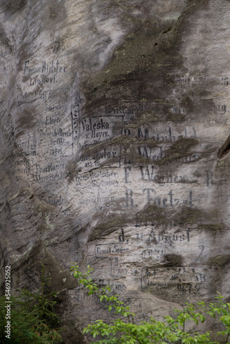 Inscriptions on the rock wall