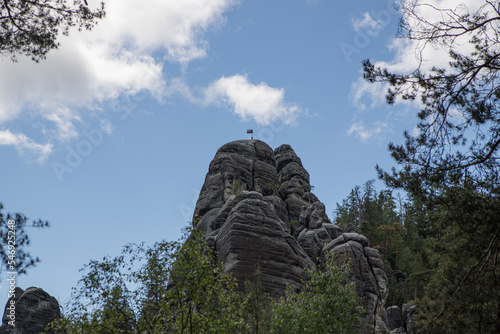 Flag on top of rocks