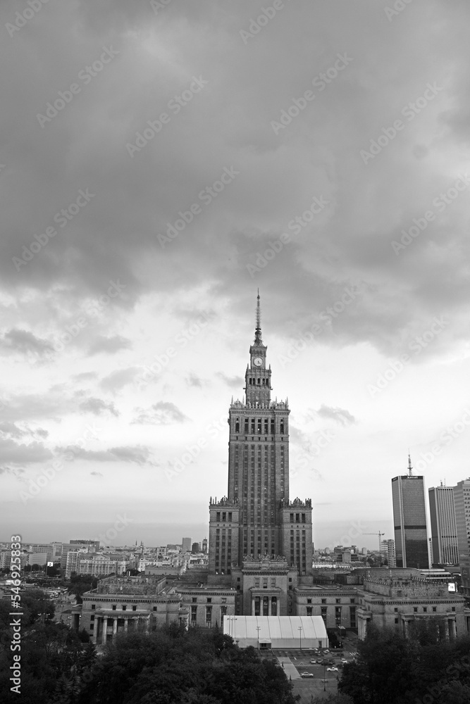 Palace of Culture and Science. It is the center for various companies, public institutions and cultural activities and authorities of the Polish Academy of Sciences
