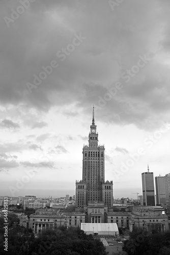 Palace of Culture and Science. It is the center for various companies  public institutions and cultural activities and authorities of the Polish Academy of Sciences