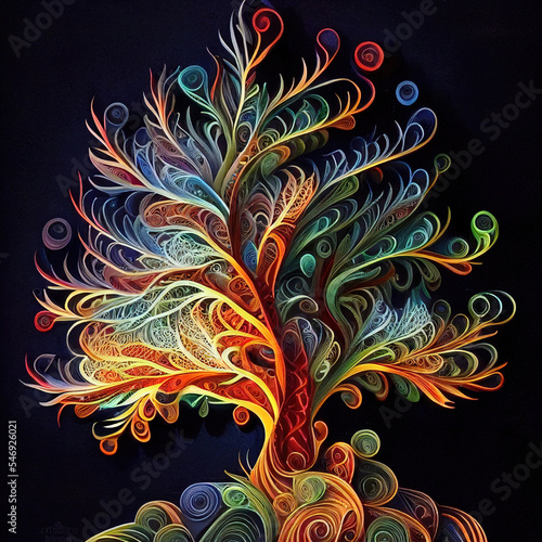 abstract colorful tree