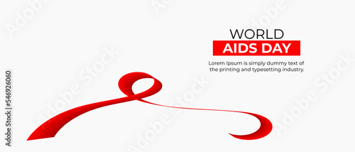 World AIDS Day Background. Red Support Ribbon background. World aids day and national HIV/AIDS and aging awareness month with red ribbon.