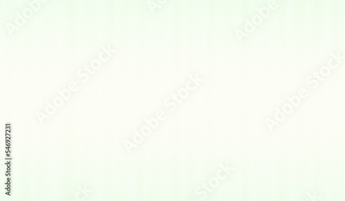 Green, yellow zigzag watermark pattern. Line art guilloche design. Vector abstract background. Wavy thin lines. Ripple subtle curves. Template for cheque, passport, certificate, banknote, bill. Ai