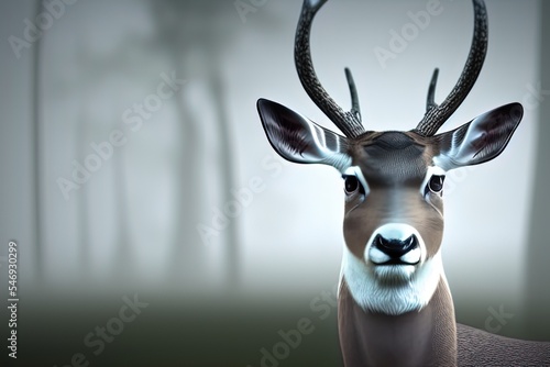 Obraz na płótnie Fallow deer Animal. Illustration Artist Rendering