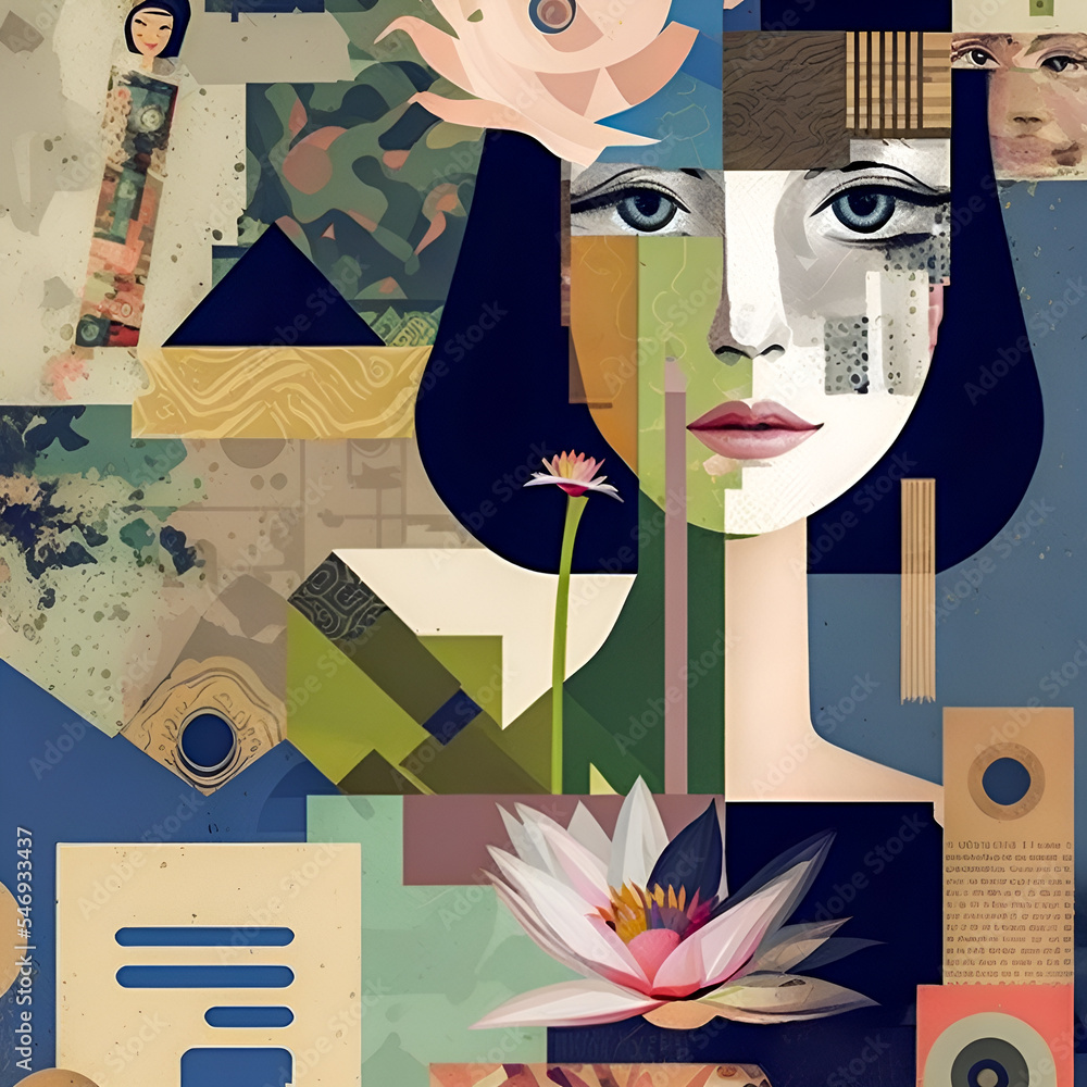 Collage Fun Art, 80s and 90s style Background Illustartion, Pop-Art ...