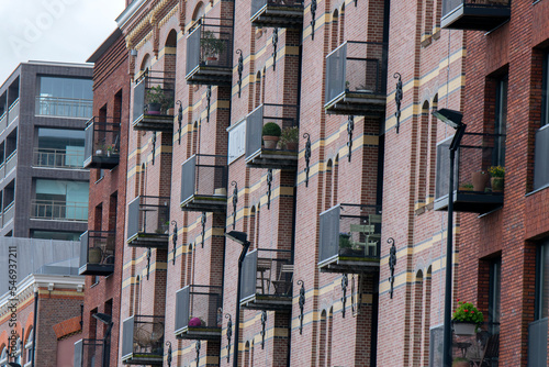 Balconies On A Flatbuilding At The Veemkade At Amsterdam The Netherlands 3 April 2020
