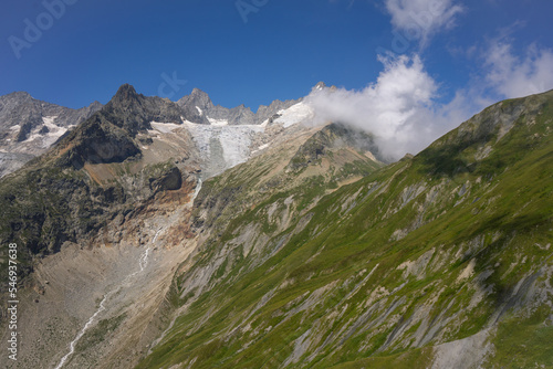 Hiking around Mont Blanc, Alpine landscape