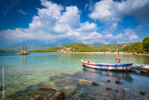 Beautiful bay at the ancient Phaselis city, Turkey photo