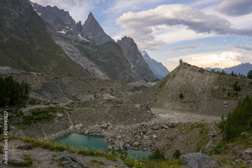 Hiking around Mont Blanc, Alpine landscape
