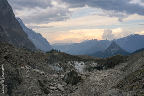 Hiking around Mont Blanc, Alpine landscape