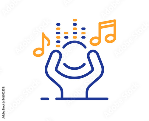 Noise line icon. Listen music sign. Loud singing symbol. Colorful thin line outline concept. Linear style noise icon. Editable stroke. Vector