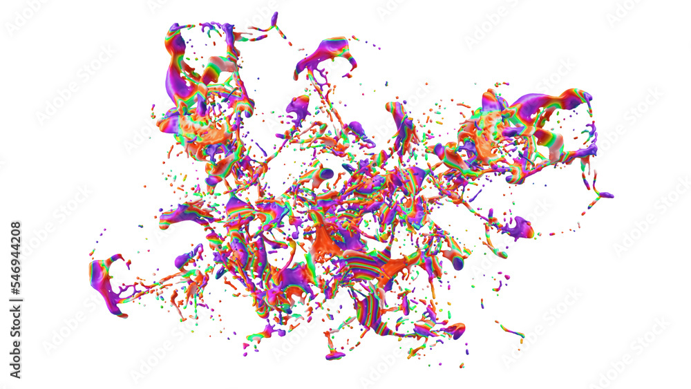 Colorful paint splash.Illustration design 4K.