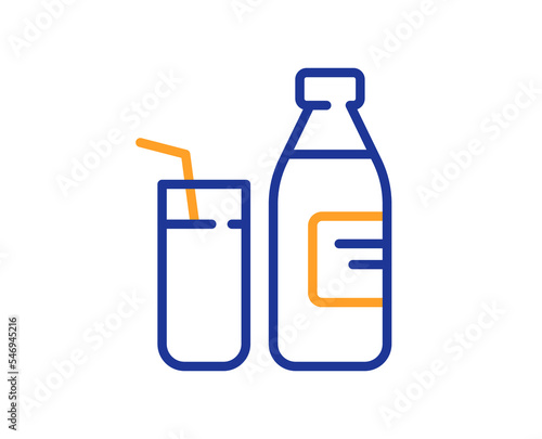 Milk line icon. Fresh drink sign. Natural beverage symbol. Colorful thin line outline concept. Linear style milk icon. Editable stroke. Vector