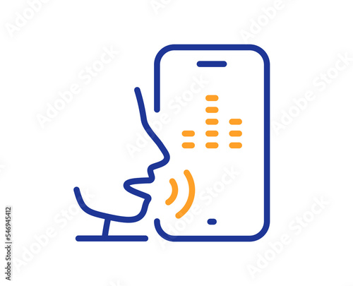 Voicemail line icon. Record phone voice sign. Cellphone mic symbol. Colorful thin line outline concept. Linear style voicemail icon. Editable stroke. Vector