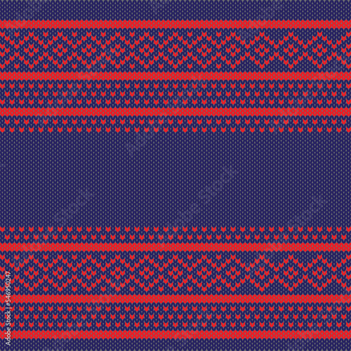 Jacquard sweater pattern for flat knit vector design