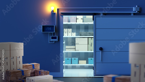 Canvas Print Refrigerator with boxes