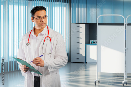 Man in white medical coat. ...