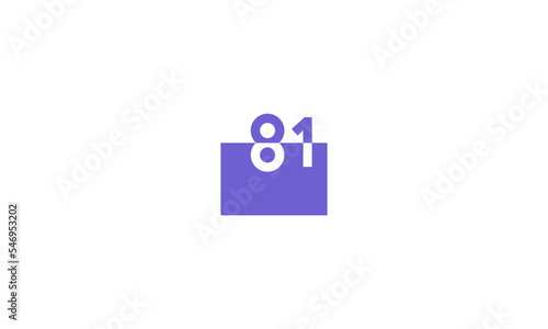 81 Number Purple Fresh Minimal Logo