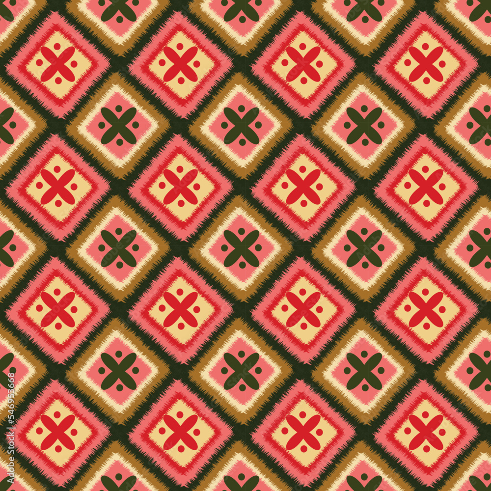 Ikat Seamless Vector Tile Pattern Ikat Seamless Vector Tile Pattern