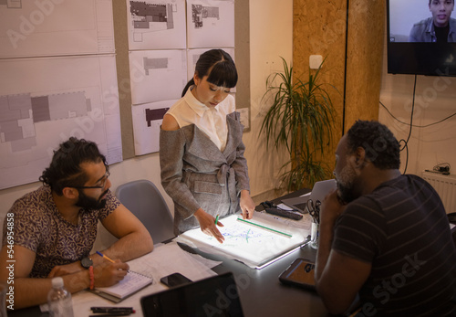 Architects planning in conference room meeting