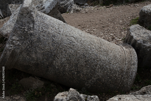 Antique column in Turkey, ancient greek architecture