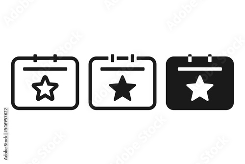 Calendar star icon. Illustration vector