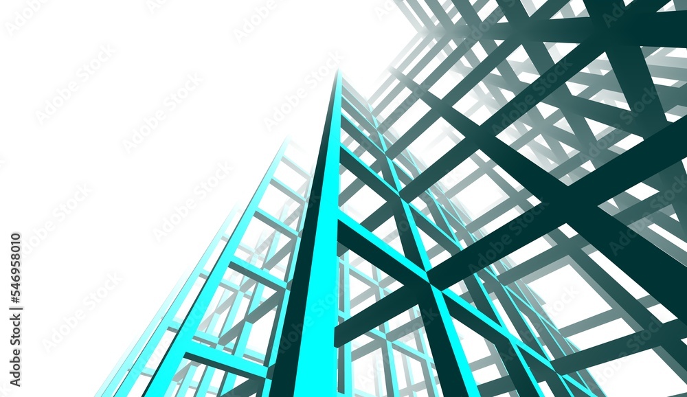 Abstract modern architecture background 3d illustration