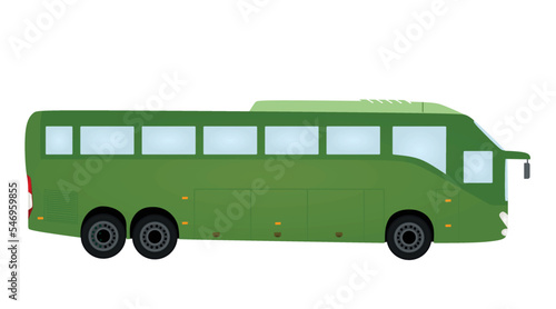 Green  tourist bus. vector illustration