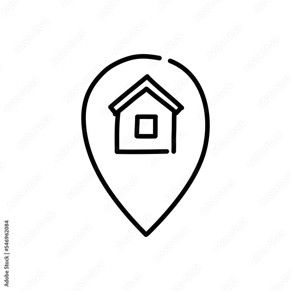 Address point doodle icon. Hand drawn black sketch. Vector Illustration. Address point doodle icon. Hand drawn black sketch. Vector Illustration.