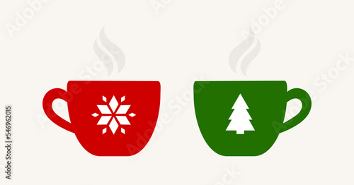 Christmas winter hot coffee cups.