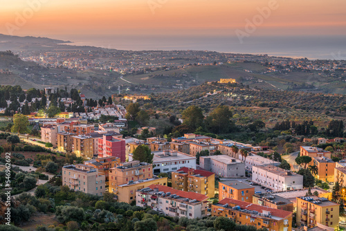 Agrigento, Sicily, Italy Cityscape at Dawn