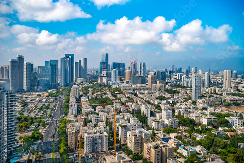 Aerial cityscape of Tel Aviv downtown, Israel. photo