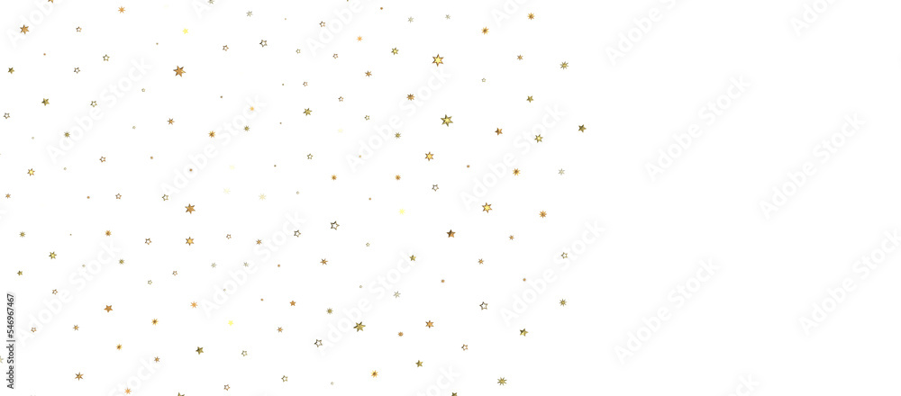 Holiday golden decoration, glitter frame isolated