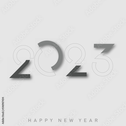 Happy New Year 2023 text typography design. Vector