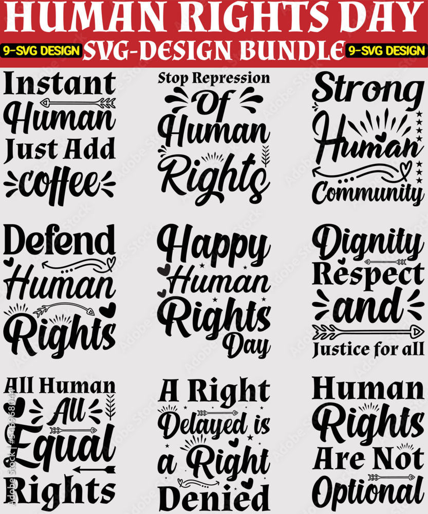 Human Rights Day SVG Design Bundle.