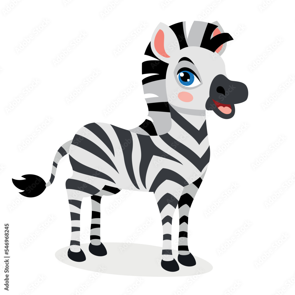 Cartoon Illustration Of A Zebra