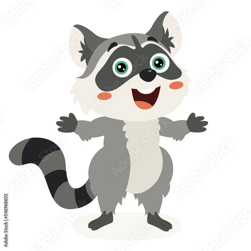 Cartoon Illustration Of A Racoon