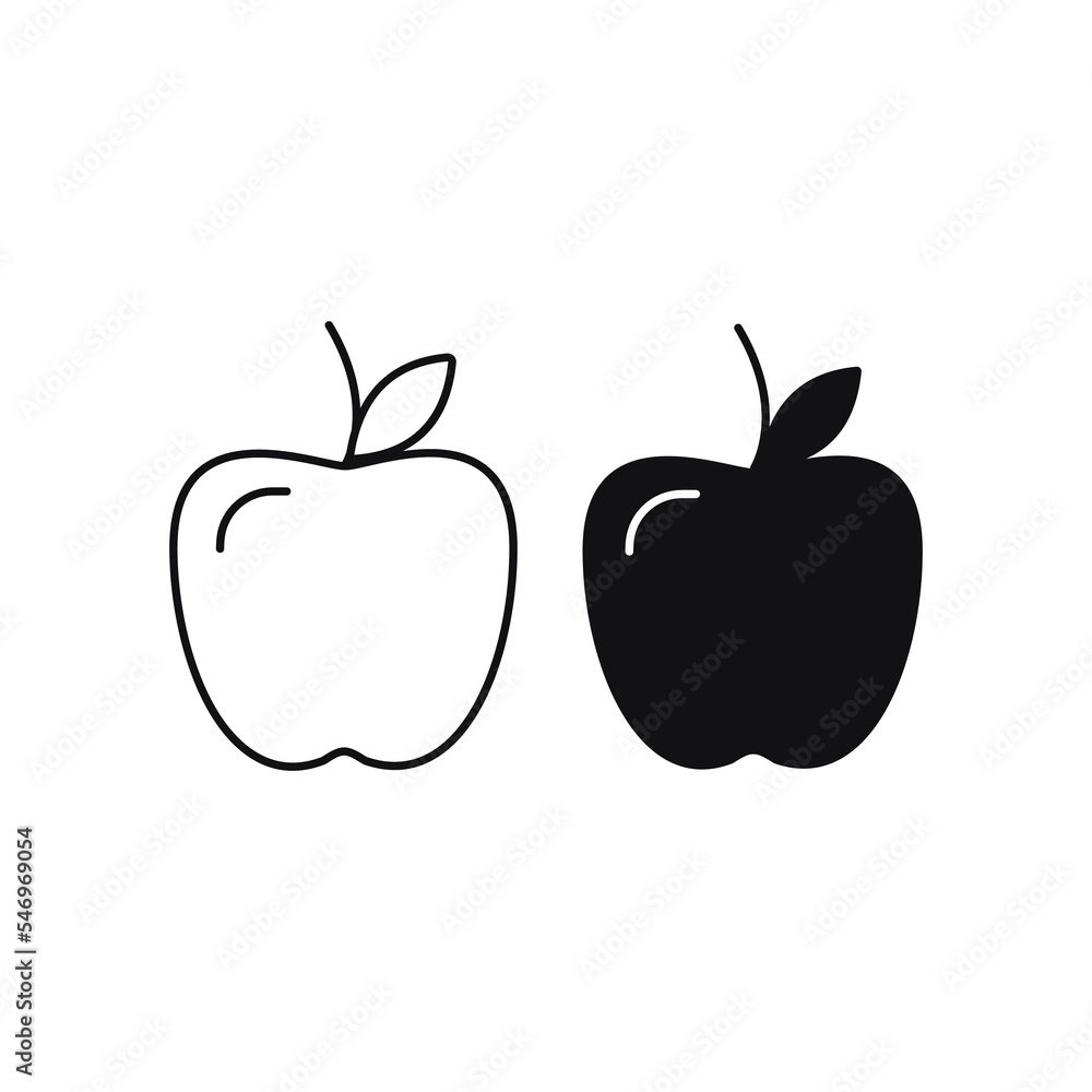 Apple icon. Apple fruit symbol illustration Apple icon. Apple fruit symbol illustration