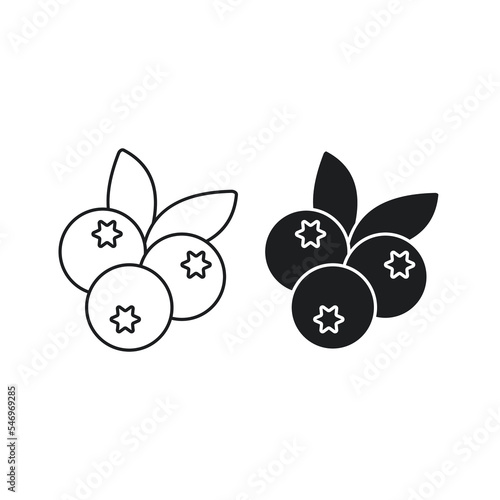 Outline, simple blueberry icon